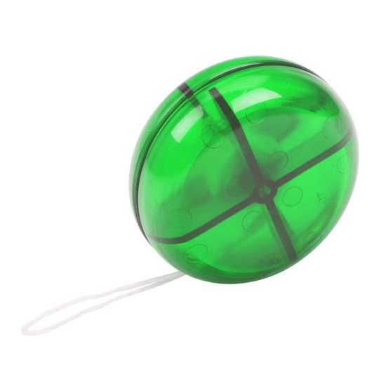 gadżet dla dzieci zielone półprzezroczyste plastikowe jojo