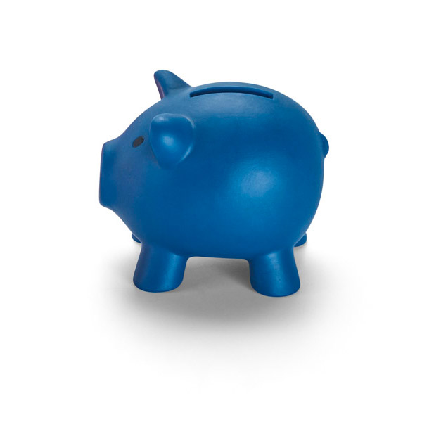 gadżet dla dzieci świnka skarbonka niebieska