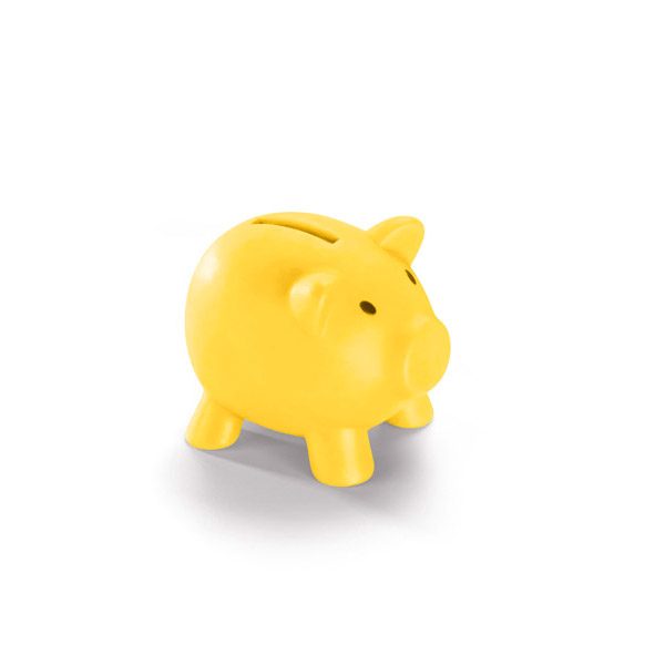 gadżet dla dzieci świnka skarbonka żółta