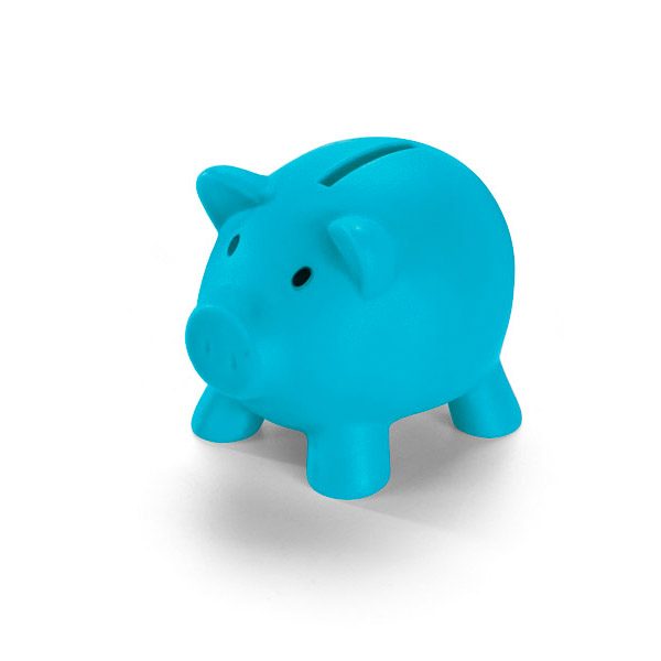 gadżet dla dzieci świnka skarbonka jasnoniebieska
